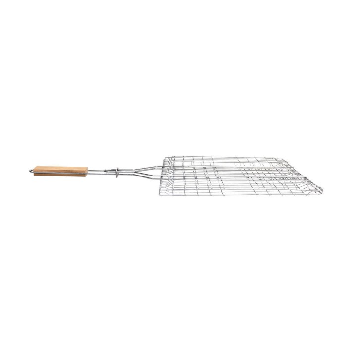 ESTIA ΣΧΑΡΑ ΨΗΣΙΜΑΤΟΣ BARBECUE ΜΕΤΑΛΛΙΚΗ 60x40cm ΜΕ ΞΥΛΙΝΗ ΛΑΒΗ