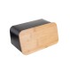 ESTIA ΨΩΜΙΕΡΑ BAMBOO ESSENTIALS ΜΕΤΑΛΛΙΚΗ ΜΕ ΚΑΠΑΚΙ 34.5x19x17cm ΜΑΥΡΗ