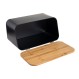 ESTIA ΨΩΜΙΕΡΑ BAMBOO ESSENTIALS ΜΕΤΑΛΛΙΚΗ ΜΕ ΚΑΠΑΚΙ 34.5x19x17cm ΜΑΥΡΗ