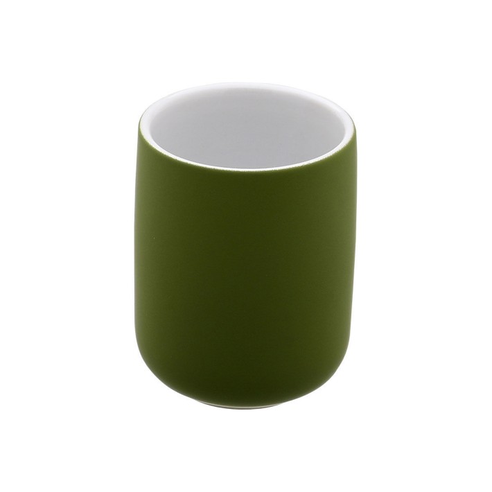 ESTIA ΠΟΤΗΡΑΚΙ ΜΠΑΝΙΟΥ OLIVE SERIES ΠΗΛΙΝΟ 7.5x7.5x9.7cm ΛΑΔΙ