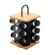 ESTIA ΒΑΣΗ ΜΠΑΧΑΡΙΚΩΝ BAMBOO ESSENTIALS ΜΕ 12 ΓΥΑΛΙΝΑ ΔΟΧΕΙΑ ΠΕΡΙΣΤΡΕΦΟΜΕΝΗ ΜΑΥΡΗ