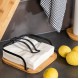 ESTIA ΧΑΡΤΟΠΕΤΣΕΤΟΘΗΚΗ BAMBOO ESSENTIALS ΤΕΤΡΑΓΩΝΗ ΜΕΤΑΛΛΙΚΗ 20x20x7cm