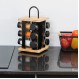 ESTIA ΒΑΣΗ ΜΠΑΧΑΡΙΚΩΝ BAMBOO ESSENTIALS ΜΕ 12 ΓΥΑΛΙΝΑ ΔΟΧΕΙΑ ΠΕΡΙΣΤΡΕΦΟΜΕΝΗ ΜΑΥΡΗ