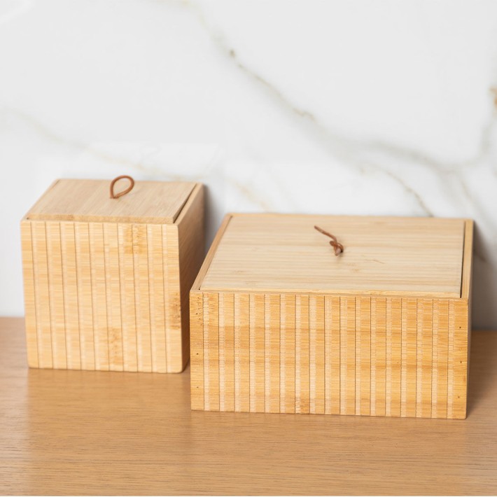 ESTIA ΚΟΥΤΙ ΑΠΟΘΗΚΕΥΣΗΣ ΚΑΙ ΟΡΓΑΝΩΣΗΣ ΜΠΑΝΙΟΥ BAMBOO ESSENTIALS 15x15x7cm