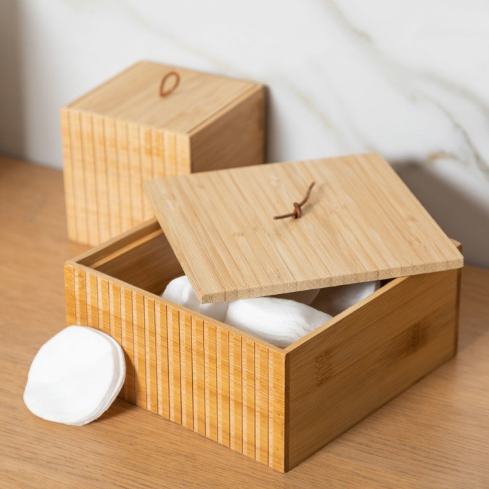 ESTIA ΚΟΥΤΙ ΑΠΟΘΗΚΕΥΣΗΣ ΚΑΙ ΟΡΓΑΝΩΣΗΣ ΜΠΑΝΙΟΥ BAMBOO ESSENTIALS 15x15x7cm