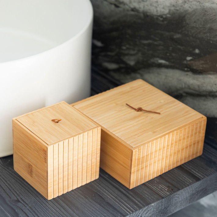 ESTIA ΚΟΥΤΙ ΑΠΟΘΗΚΕΥΣΗΣ ΚΑΙ ΟΡΓΑΝΩΣΗΣ ΜΠΑΝΙΟΥ BAMBOO ESSENTIALS 9x9x8cm