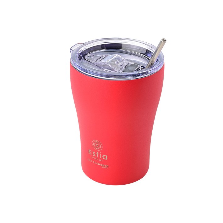 ESTIA ΘΕΡΜΟΣ COFFEE MUG SAVE THE AEGEAN 350ml SCARLET RED