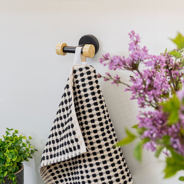 ESTIA ΚΡΕΜΑΣΤΡΑ ΕΠΙΤΟΙΧΙΑ BAMBOO ESSENTIALS ΔΙΠΛΗ ΜΕΤΑΛΛΙΚΗ ΜΑΥΡΗ