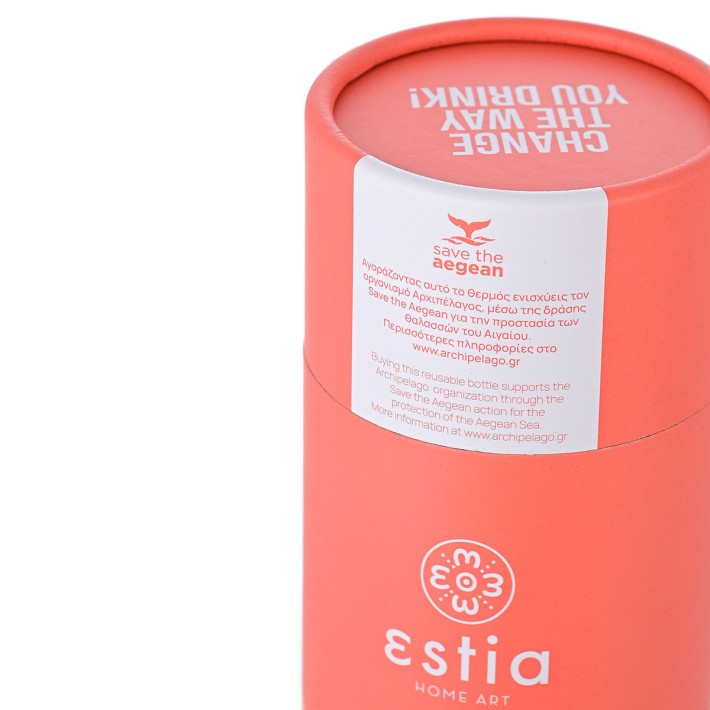 ESTIA ΘΕΡΜΟΣ TRAVEL FLASK SAVE THE AEGEAN 500ml FUSION CORAL