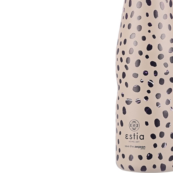 ESTIA ΘΕΡΜΟΣ TRAVEL FLASK SAVE THE AEGEAN 500ml LEOPARD TAUPE