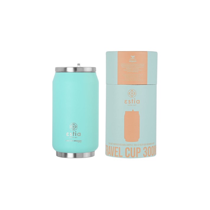 ESTIA ΘΕΡΜΟΣ TRAVEL CUP SAVE THE AEGEAN 300ml BERMUDA GREEN