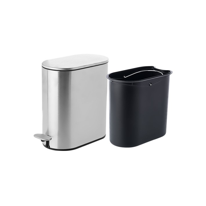 ESTIA ΧΑΡΤΟΔΟΧΕΙΟ ΜΠΑΝΙΟΥ SOFT CLOSE ΑΝΟΞΕΙΔΩΤΟ SLIM 5lt ΜΑΤ ΙΝΟΞ