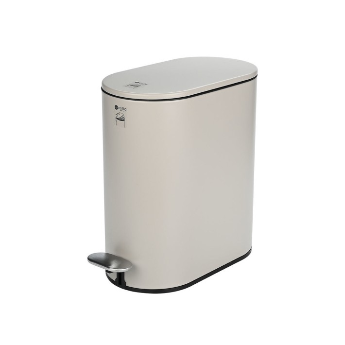 ESTIA ΧΑΡΤΟΔΟΧΕΙΟ ΜΠΑΝΙΟΥ SOFT CLOSE SLIM 5lt ΜΑΤ TAUPE