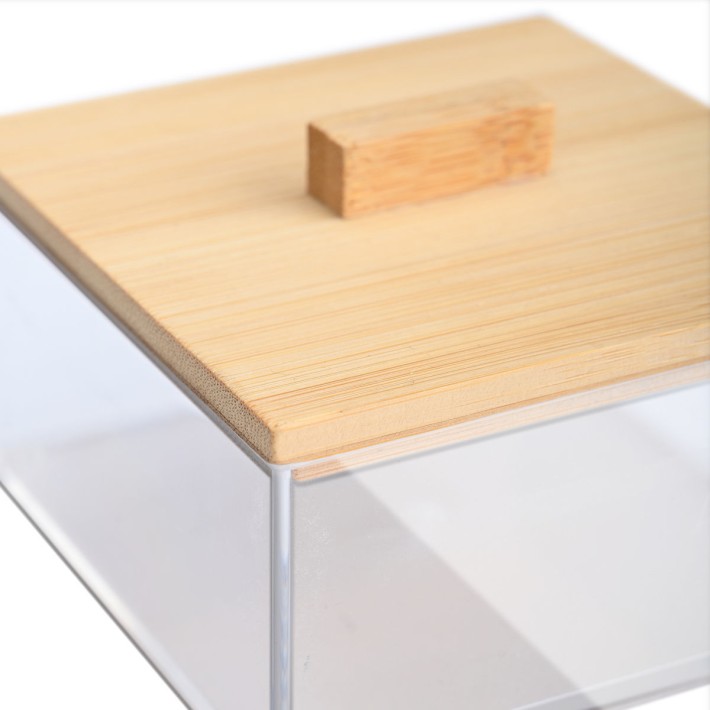 ESTIA ΚΟΥΤΙ ΑΠΟΘΗΚΕΥΣΗΣ & ΟΡΓΑΝΩΣΗΣ BAMBOO ESSENTIALS ΤΕΤΡΑΓΩΝΟ  9x9x6cm ΜΕ ΚΑΠΑΚΙ