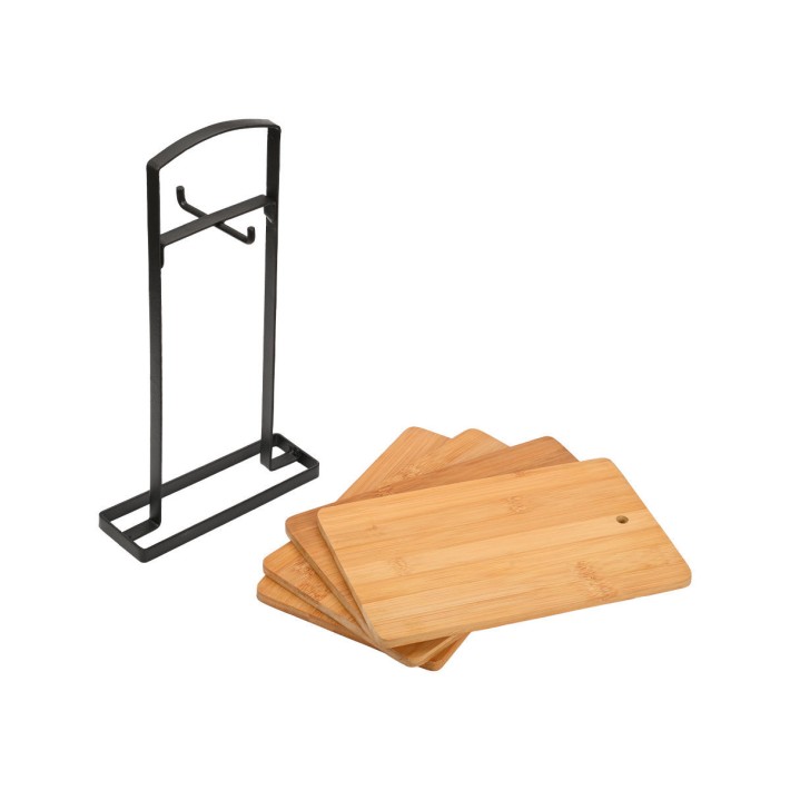 ESTIA ΣΕΤ ΕΠΙΦΑΝΕΙΕΣ ΚΟΠΗΣ BAMBOO ESSENTIALS 4 ΤΕΜ ΜΕ ΒΑΣΗ ΜΕΤΑΛΛΙΚΗ