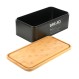 ESTIA ΨΩΜΙΕΡΑ BAMBOO ESSENTIALS ΜΕΤΑΛΛΙΚΗ 42x23x13cm ΜΑΥΡΗ