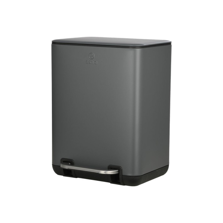 ESTIA ΧΑΡΤΟΔΟΧΕΙΟ ΜΠΑΝΙΟΥ CUBIC SOFT CLOSE 6lt ΓΚΡΙ