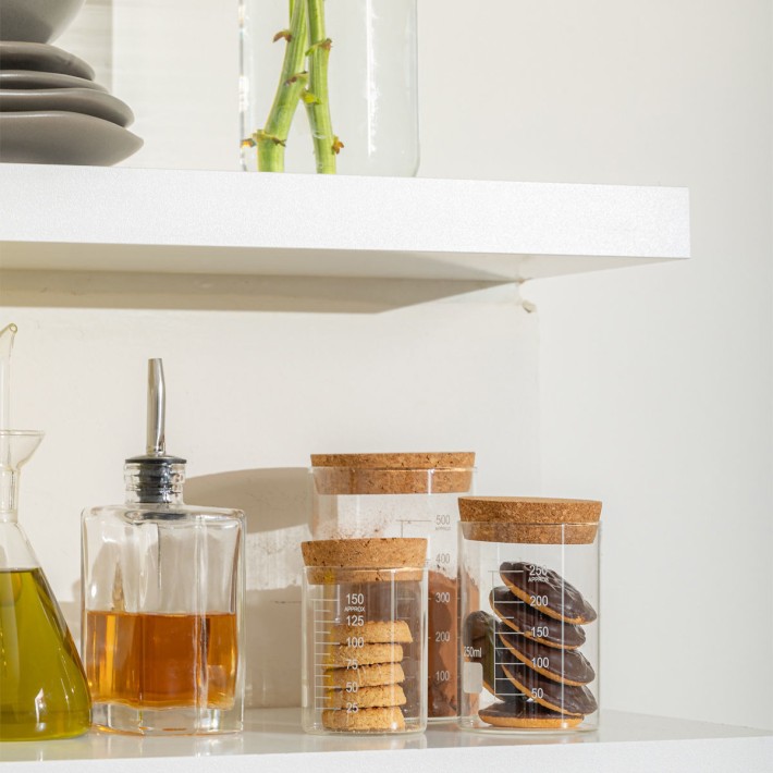 ESTIA ΔΟΧΕΙΟ ΑΠΟΘΗΚΕΥΣΗΣ ΓΥΑΛΙΝΟ 500ml ΜΕ ΚΑΠΑΚΙ ΦΕΛΛΟΥ