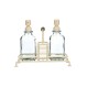 ESTIA ΔΟΧΕΙΑ ΥΓΡΟΥ ΠΙΑΤΩΝ ALLURE 2x300ml ΜΕ ΜΕΤΑΛΛΙΚΗ ΒΑΣΗ & ΘΗΚΗ ΓΙΑ ΣΦΟΥΓΓΑΡΙ IVORY