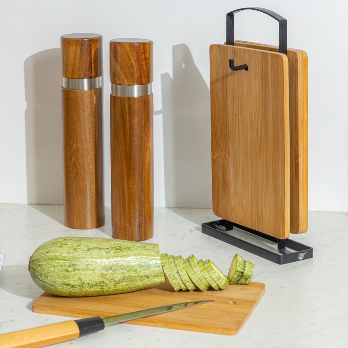ESTIA ΣΕΤ ΕΠΙΦΑΝΕΙΕΣ ΚΟΠΗΣ BAMBOO ESSENTIALS 4 ΤΕΜ ΜΕ ΒΑΣΗ ΜΕΤΑΛΛΙΚΗ