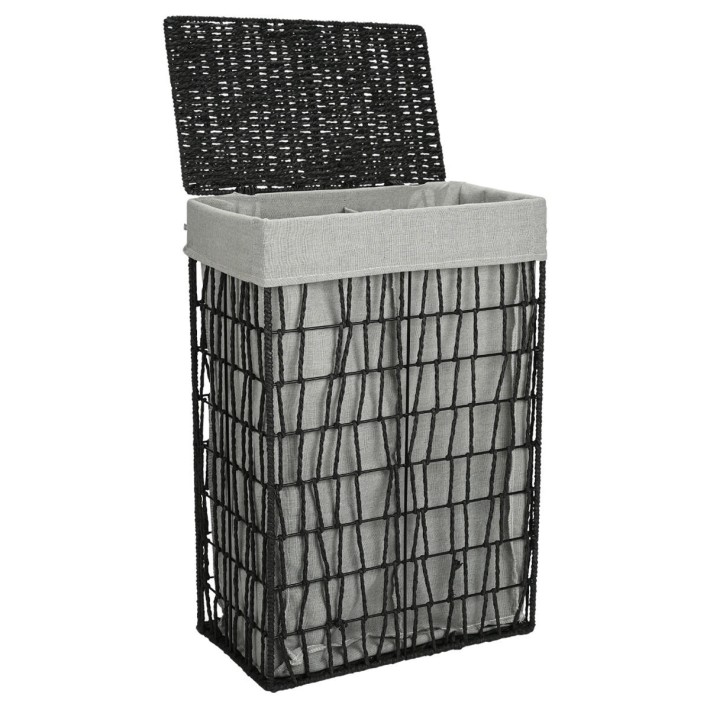 ESTIA ΚΑΛΑΘΙ ΑΠΛΥΤΩΝ NEST 37x22x55cm 2 ΘΕΣΕΩΝ ΜΑΥΡΟ