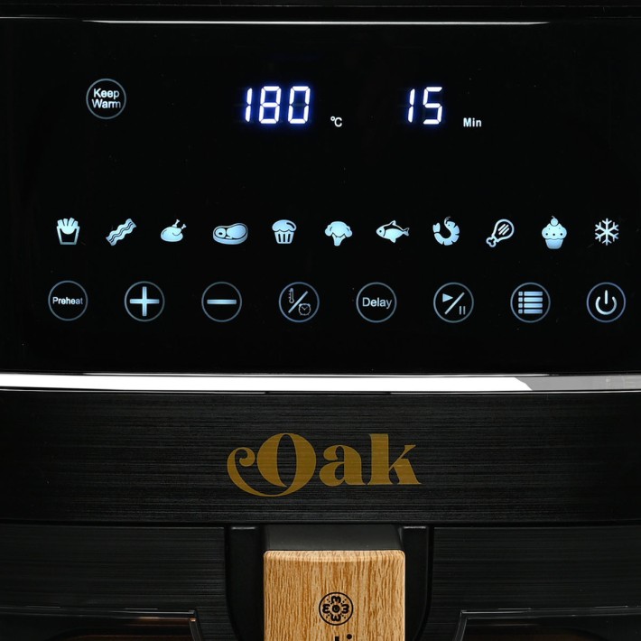 ESTIA ΦΡΙΤΕΖΑ ΑΕΡΟΣ OAK 1500w 7.2lt ME ΨΗΦΙΑΚΗ ΟΘΟΝΗ & 11 ΠΡΟΓΡΑΜΜΑΤΑ ΜΑΓΕΙΡΕΜΑΤΟΣ