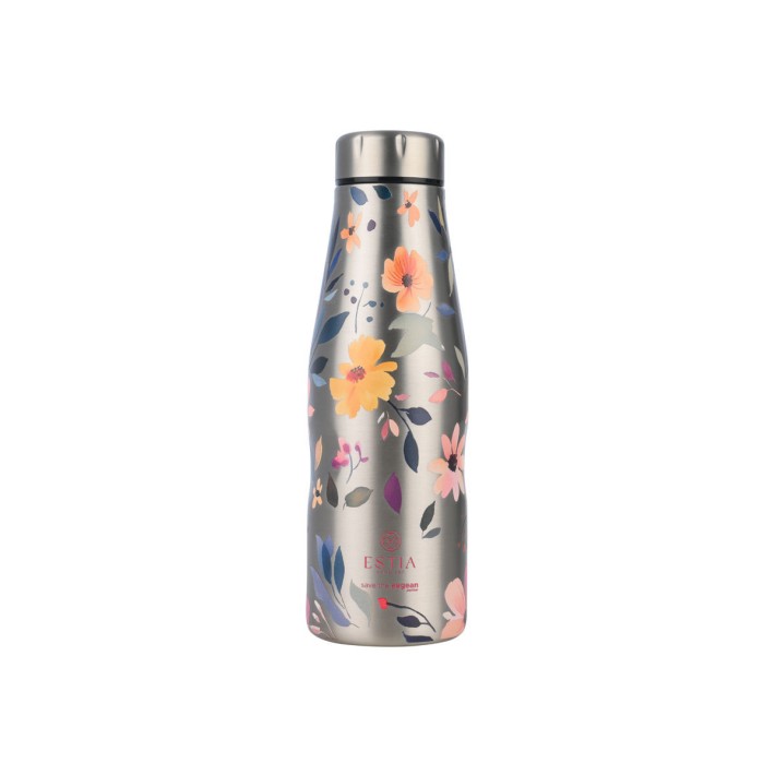 ESTIA ΘΕΡΜΟΣ TRAVEL FLASK SAVE THE AEGEAN 500ml SILVER BOTANIC