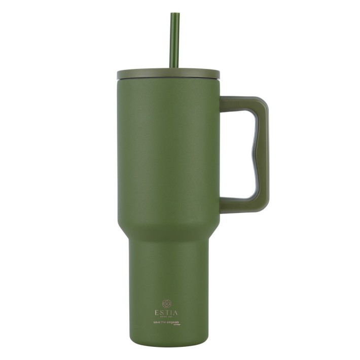 ESTIA ΘΕΡΜΟΣ STRAW TUMBLER XL SAVE THE AEGEAN 1200ml FOREST SPIRIT