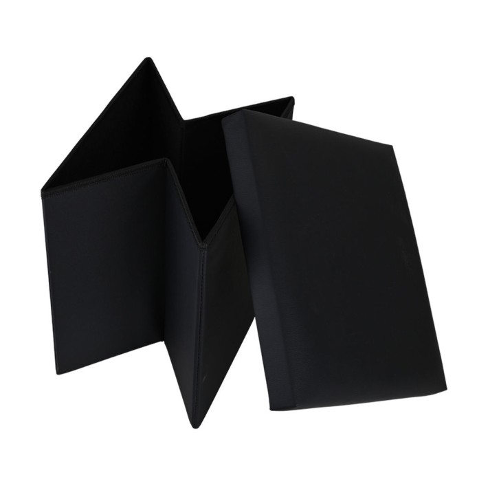 ESTIA ΣΚΑΜΠΟ CUBE LEATHER ΜΕ ΑΠΟΘΗΚΕΥΤΙΚΟ ΧΩΡΟ ΜΑΥΡΟ