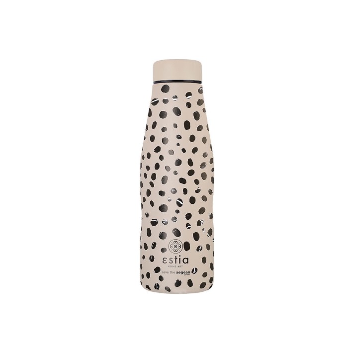 ESTIA ΘΕΡΜΟΣ TRAVEL FLASK SAVE THE AEGEAN 500ml LEOPARD TAUPE