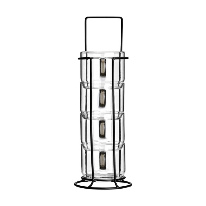 ESTIA ΚΟΥΠΕΣ ΓΥΑΛΙΝΕΣ ΜΕ ΜΕΤΑΛΛΙΚΗ ΒΑΣΗ ΣΕΤ 4x210ml
