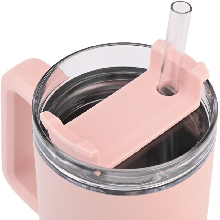 HOMELY ΘΕΡΜΟΣ STRAW TUMBLER 900ml ROSE QUARTZ