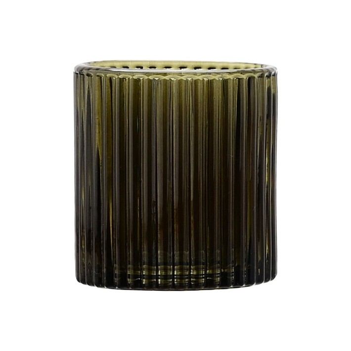 ESTIA ΠΟΤΗΡΑΚΙ ΜΠΑΝΙΟΥ OLIVE SERIES ΓΥΑΛΙΝΟ 7.5x7.5x9.7cm ΛΑΔΙ