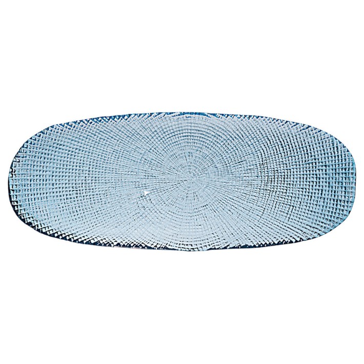 ESTIA ΔΙΣΚΟΣ ΣΕΡΒΙΡΙΣΜΑΤΟΣ  ROCHE ΓΥΑΛΙΝΟΣ 42x17x2cm ΜΠΛΕ
