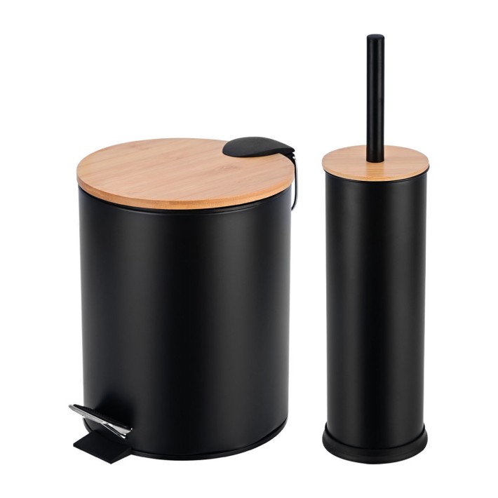 ESTIA ΣΕΤ ΠΙΓΚΑΛ & ΧΑΡΤΟΔΟΧΕΙΟ BAMBOO ESSENTIALS ΜΑΥΡΟ