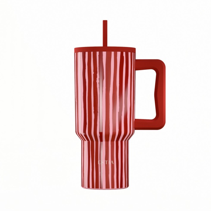ESTIA ΘΕΡΜΟΣ STRAW TUMBLER XL SAVE THE AEGEAN 900ml VIVA STRIPE
