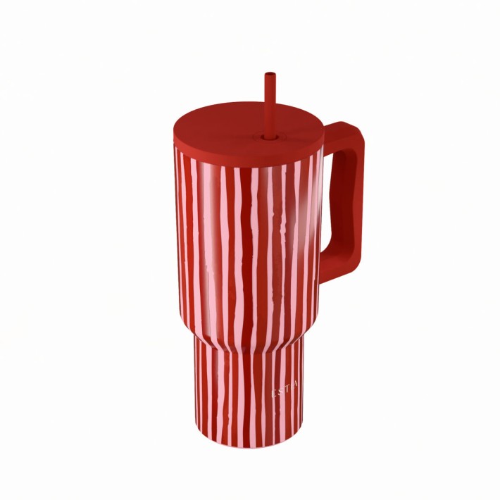 ESTIA ΘΕΡΜΟΣ STRAW TUMBLER XL SAVE THE AEGEAN 900ml VIVA STRIPE