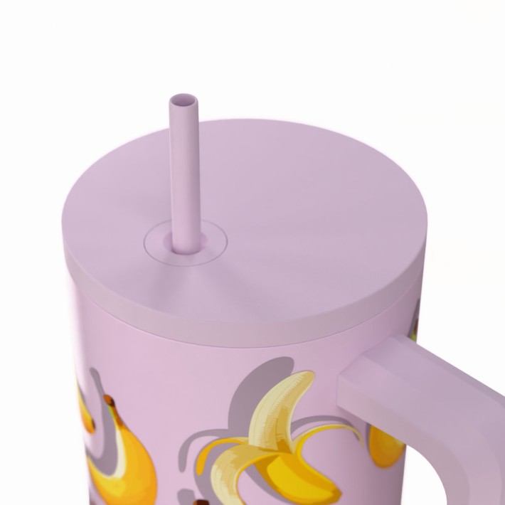 ESTIA ΘΕΡΜΟΣ STRAW TUMBLER XL SAVE THE AEGEAN 900ml BANANA MOOD