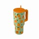 ESTIA ΘΕΡΜΟΣ STRAW TUMBLER XL SAVE THE AEGEAN 900ml PEACH GARDEN