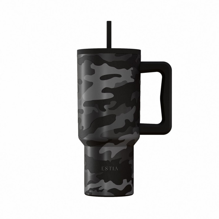 ESTIA ΘΕΡΜΟΣ STRAW TUMBLER XL SAVE THE AEGEAN 900ml DARK CAMO