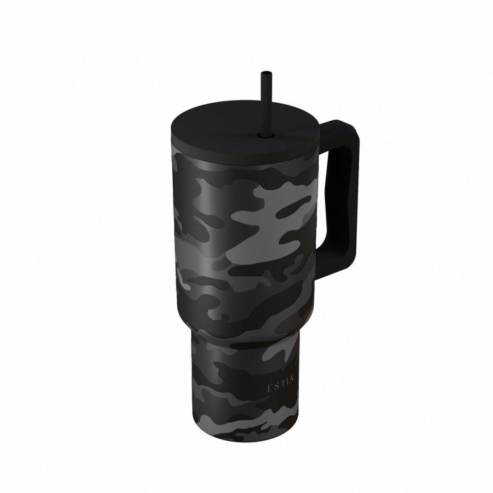 ESTIA ΘΕΡΜΟΣ STRAW TUMBLER XL SAVE THE AEGEAN 900ml DARK CAMO