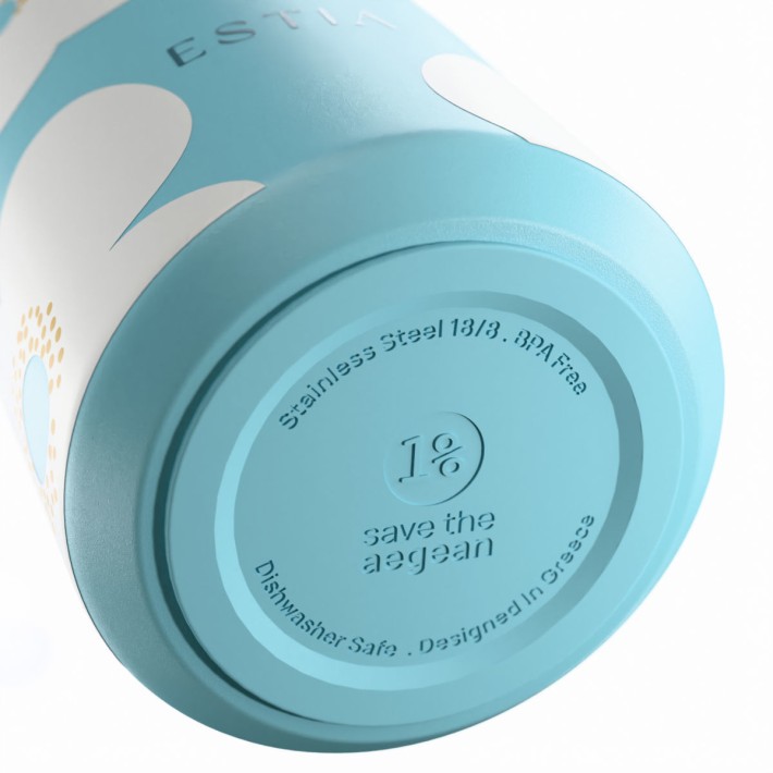 ESTIA ΘΕΡΜΟΣ LENS SAVE THE AEGEAN 360ml BLUE DAISY