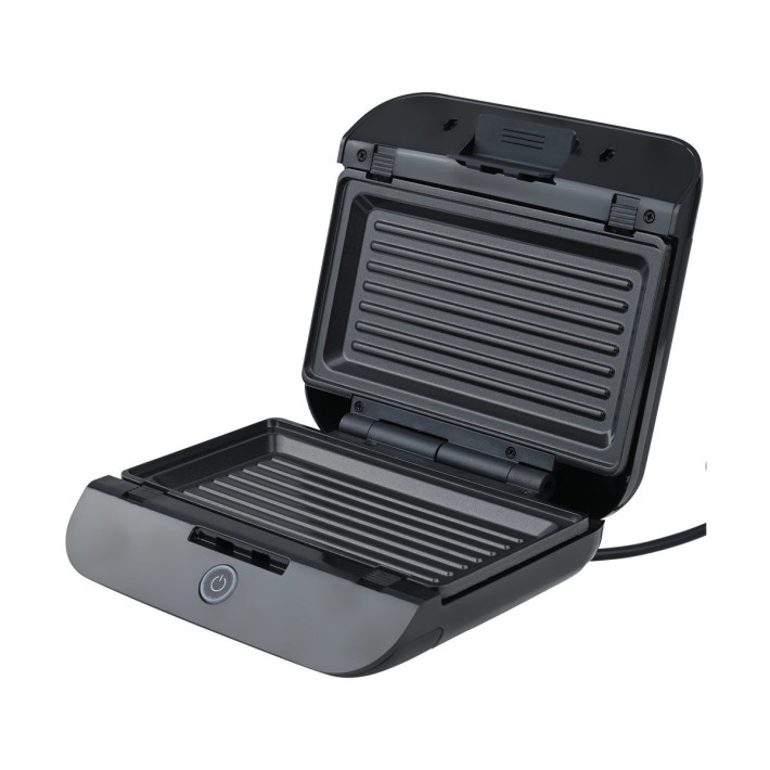 ESTIA ΤΟΣΤΙΕΡΑ BLACK & INOX 2 ΘΕΣΕΩΝ 800W ΜΕ ΑΠΟΣΠΩΜΕΝΕΣ ΑΝΤΙΚΟΛΛΗΤΙΚΕΣ ΠΛΑΚΕΣ