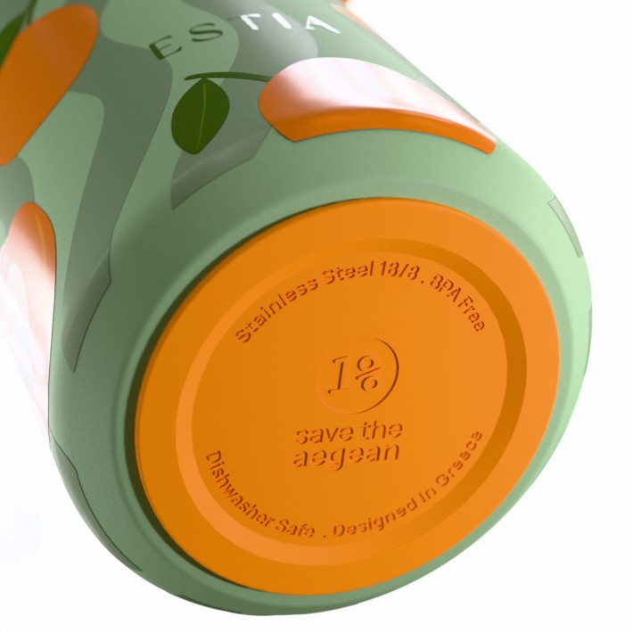 ESTIA ΘΕΡΜΟΣ PULSE  SAVE THE AEGEAN 500ml PEACH GARDEN