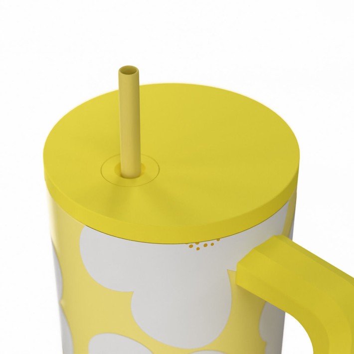 ESTIA ΘΕΡΜΟΣ STRAW TUMBLER XL SAVE THE AEGEAN 900ml YELLOW DAISY