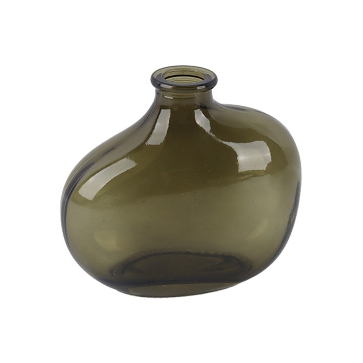 ESTIA ΓΥΑΛΙΝΟ ΔΙΑΚΟΣΜΗΤΙΚΟ ΑΚΑΝΟΝΙΣΤΟ ΒΑΖΟ GLOWER SMOKED GREEN