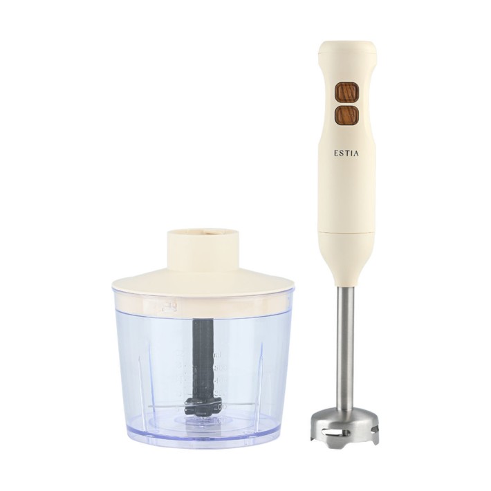 ESTIA ΡΑΒΔΟΜΠΛΕΝΤΕΡ PURE CREAM 600W ΜΕ ΛΕΠΙΔΕΣ ΤΙΤΑΝΙΟΥ & ΔΟΧΕΙΟ 500ml ΚΡΕΜ