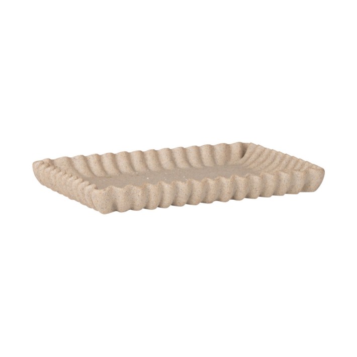 ESTIA ΔΙΣΚΟΣ ΟΡΘΟΓΩΝΙΟΣ NYRA RIB 28.4x18.3x3cm IVORY