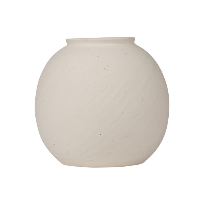 ESTIA ΣΤΡΟΓΓΥΛΟ ΒΑΖΟ CLAYRA ΚΕΡΑΜΙΚΟ 11cm OFF WHITE