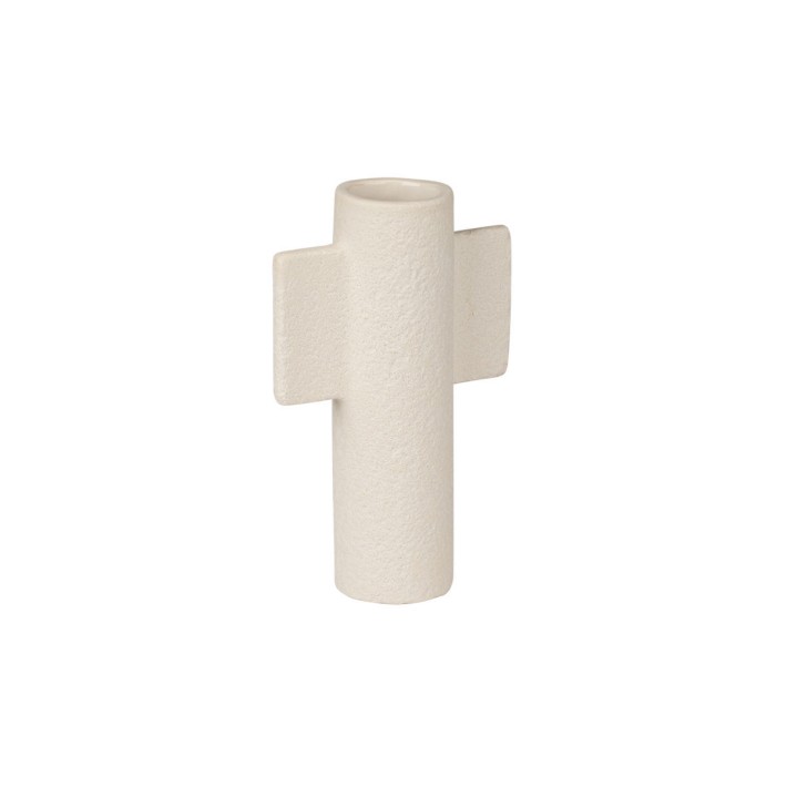 ESTIA ΒΑΖΟ CLAYRA ΜΕ ΑΝΑΓΛΥΦΗ ΥΦΗ ΚΕΡΑΜΙΚΟ 15.5cm ΛΕΥΚΟ